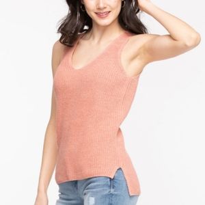 RICKI'S Pink V-Neck Sleeveless Sweater Tank